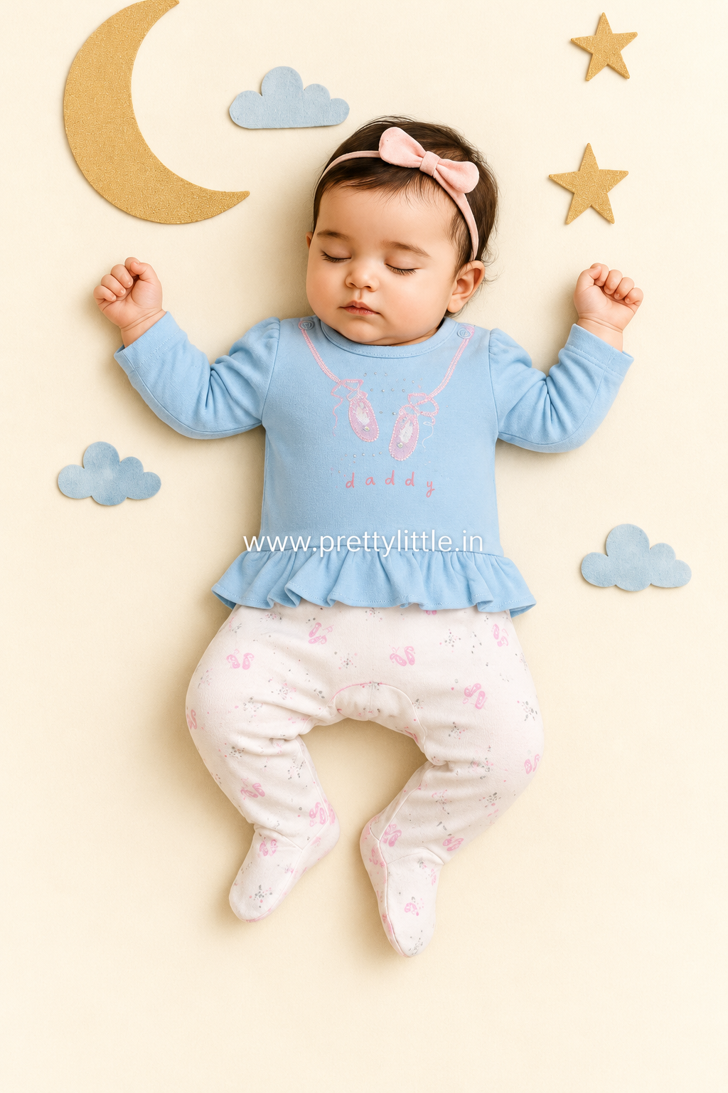 Peekaboo Tutu Footed Romper – 0–3 Months
