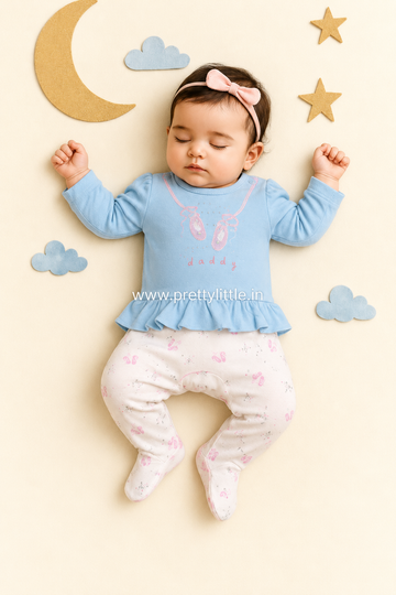 Peekaboo Tutu Footed Romper – 0–3 Months