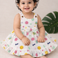 Fruity Garden muslin Bow Frock for Baby Girls – 0 to 18 Months