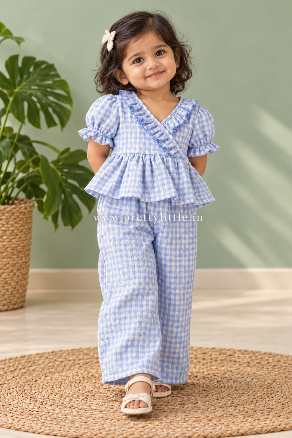 Daisy Belle Bow Peplum Top & Pant Set – |2–7 Years