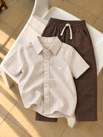 |Charming Stripes Boys’ Shirt & Trouser Set  |1-7 year