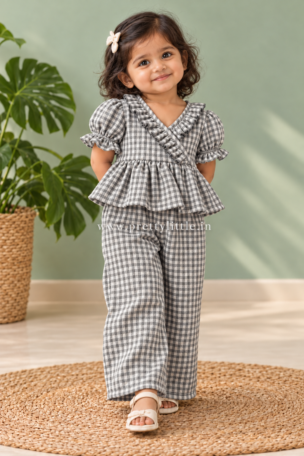 Daisy Belle Bow Peplum Top & Pant Set – |2–7 Years