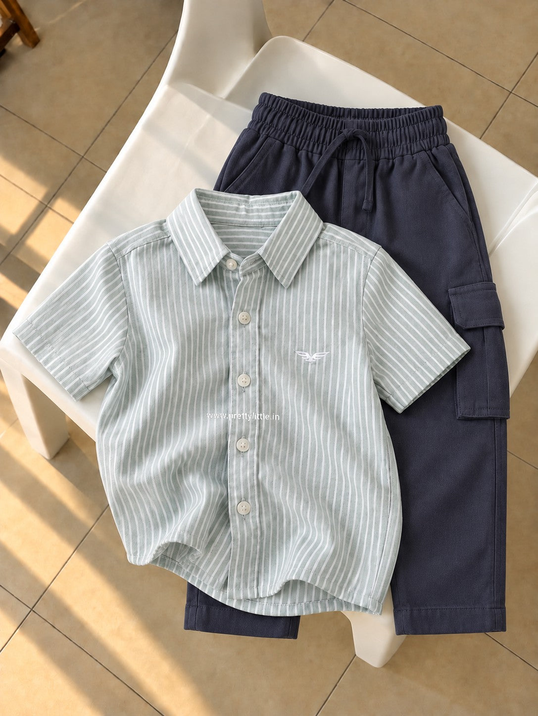 |Charming Stripes Boys’ Shirt & Trouser Set  |1-7 year