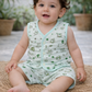 color Muslin sleeveless jabla with trouser set ( best 3 dispatched) (half set) (0-8 month)